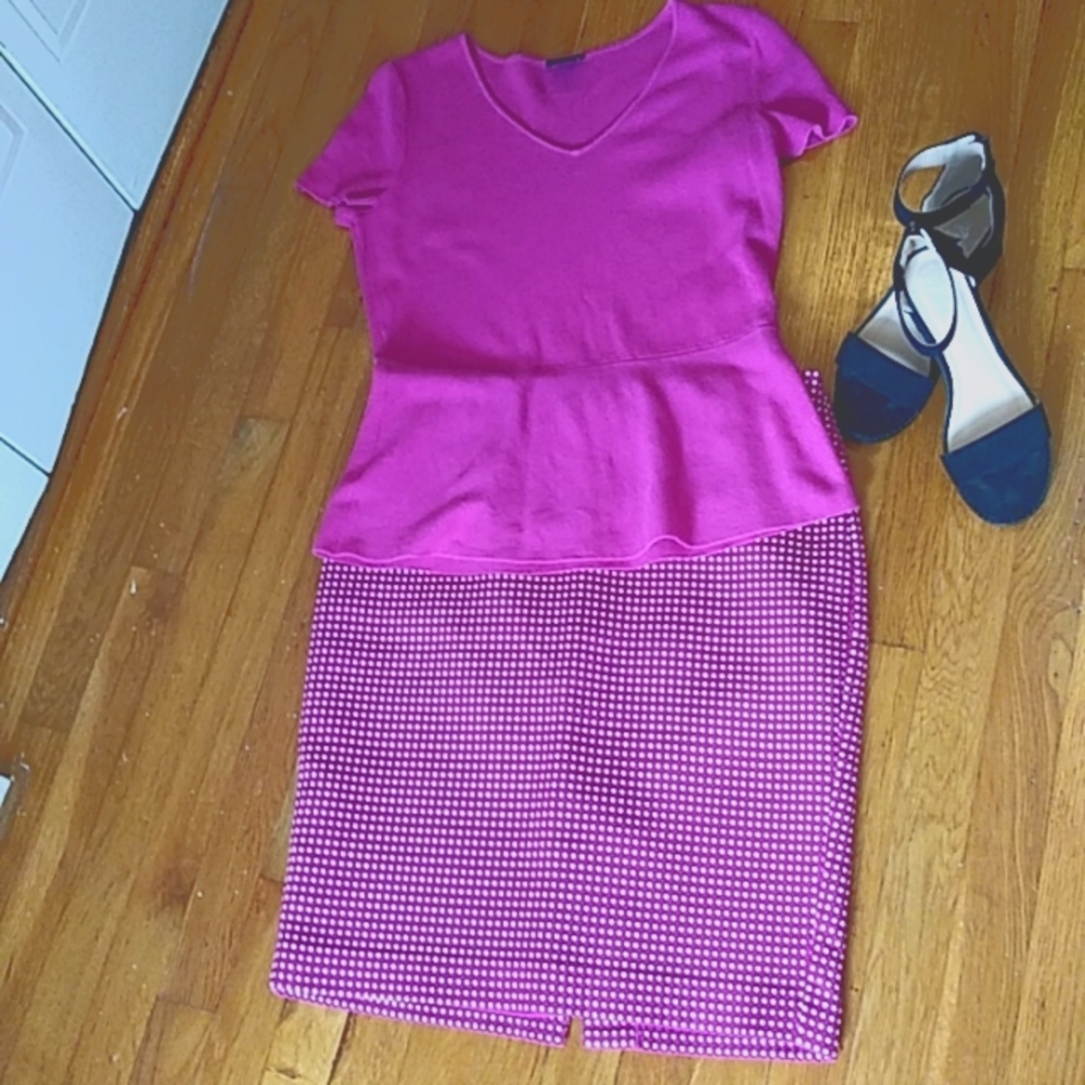 Ann Taylor Factory pink with white polka dots skirt (sz 10) and matching…